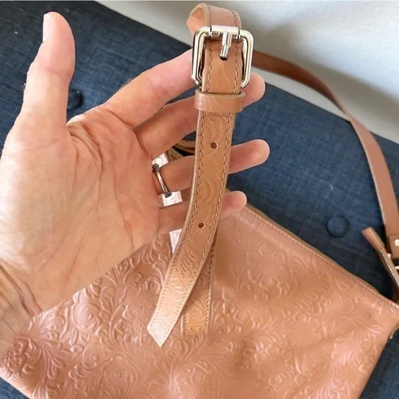 Western Embossed Italian Leather Crossbody Bag Purse Made In Italy - Picture 7 of 14